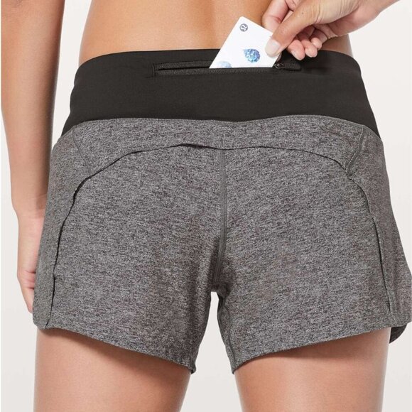 Lululemon Run Times Short II *4" Heather Lux Multi Black / Black - Picture 7 of 7